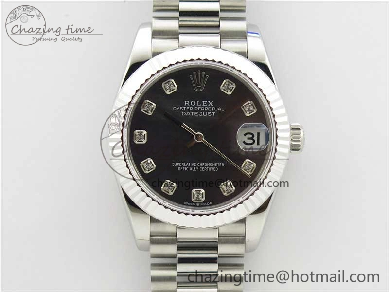 Datejust 31mm 278275 SS BP Maker Best Edition Gray MOP Crystals Markers Dial on SS President Bracelet