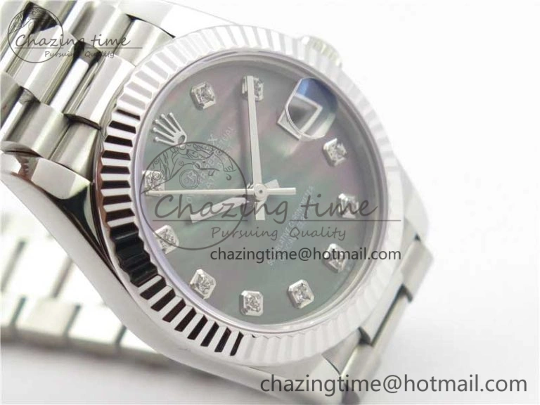 Datejust 31mm 278275 SS BP Maker Best Edition Gray MOP Crystals Markers Dial on SS President Bracelet