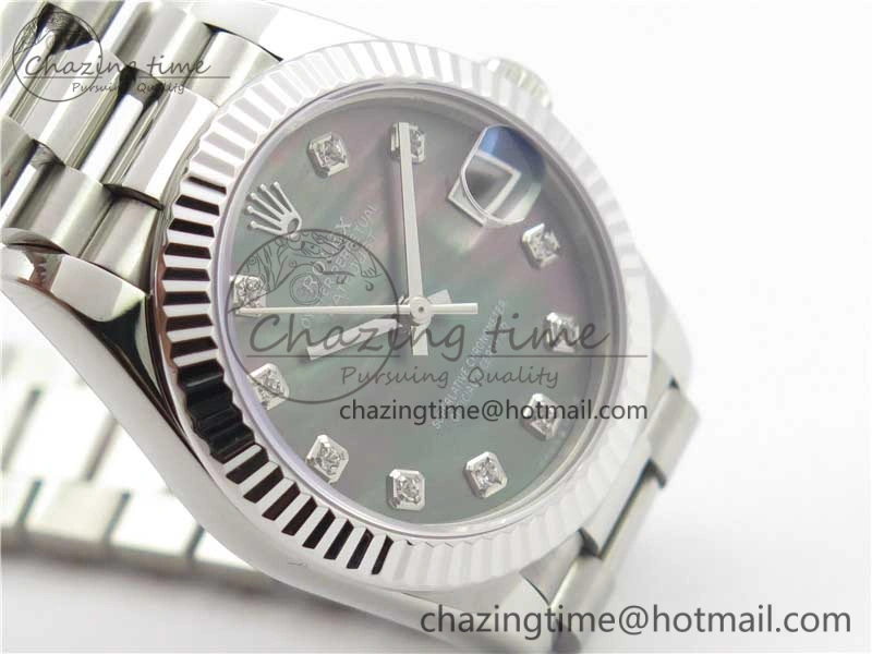 Datejust 31mm 278275 SS BP Maker Best Edition Gray MOP Crystals Markers Dial on SS President Bracelet