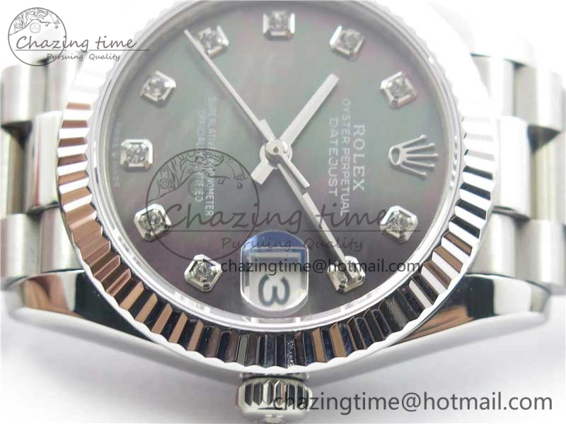 Datejust 31mm 278275 SS BP Maker Best Edition Gray MOP Crystals Markers Dial on SS President Bracelet