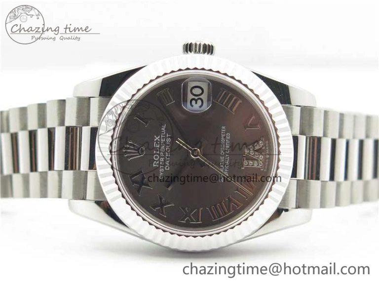 Datejust 31mm 278275 SS BP Maker Best Edition Gray Roman Dial Crystal @6 on SS President Bracelet