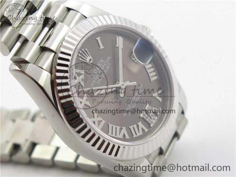 Datejust 31mm 278275 SS BP Maker Best Edition Gray Roman Dial Crystal @6 on SS President Bracelet