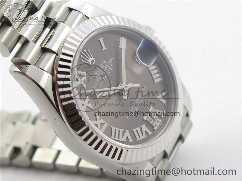 Datejust 31mm 278275 SS BP Maker Best Edition Gray Roman Dial Crystal @6 on SS President Bracelet