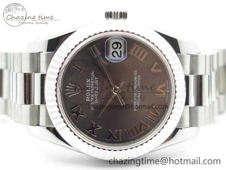 Datejust 31mm 278275 SS BP Maker Best Edition Gray Roman Dial on SS President Bracelet