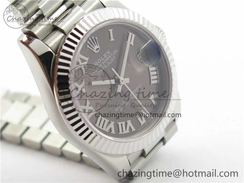 Datejust 31mm 278275 SS BP Maker Best Edition Gray Roman Dial on SS President Bracelet