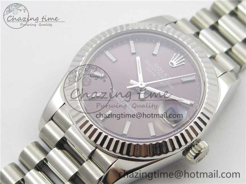 Datejust 31mm 278275 SS BP Maker Best Edition Gray Stick Markers Dial on SS President Bracelet