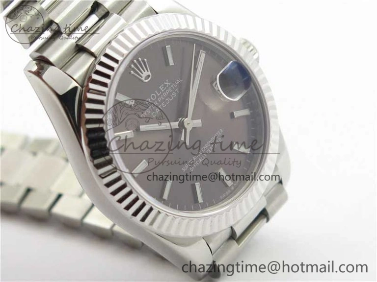 Datejust 31mm 278275 SS BP Maker Best Edition Gray Stick Markers Dial on SS President Bracelet
