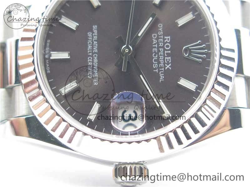 Datejust 31mm 278275 SS BP Maker Best Edition Gray Stick Markers Dial on SS President Bracelet
