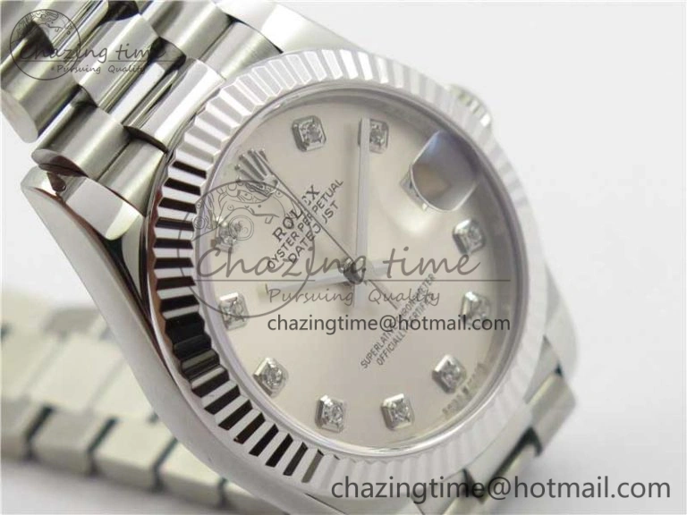 Datejust 31mm 278275 SS BP Maker Best Edition Silver Crystals Markers Dial on SS President Bracelet