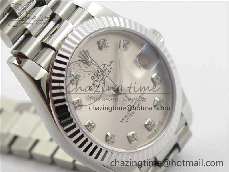 Datejust 31mm 278275 SS BP Maker Best Edition Silver Crystals Markers Dial on SS President Bracelet
