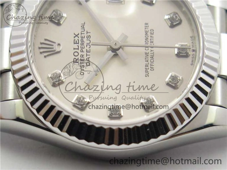 Datejust 31mm 278275 SS BP Maker Best Edition Silver Crystals Markers Dial on SS President Bracelet