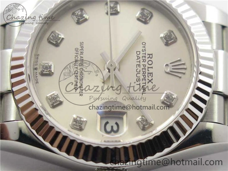 Datejust 31mm 278275 SS BP Maker Best Edition Silver Crystals Markers Dial on SS President Bracelet