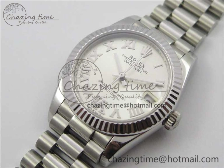 Datejust 31mm 278275 SS BP Maker Best Edition Silver Roman Dial Crystal @6 on SS President Bracelet