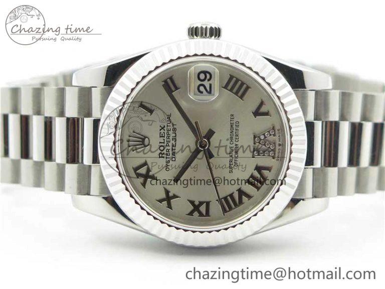 Datejust 31mm 278275 SS BP Maker Best Edition Silver Roman Dial Crystal @6 on SS President Bracelet