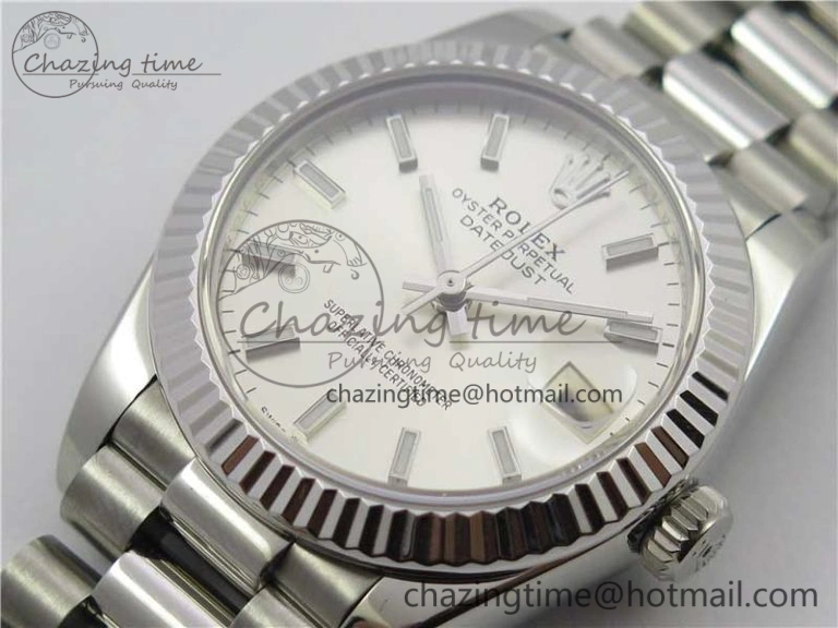Datejust 31mm 278275 SS BP Maker Best Edition Silver Stick Markers Dial on SS President Bracelet