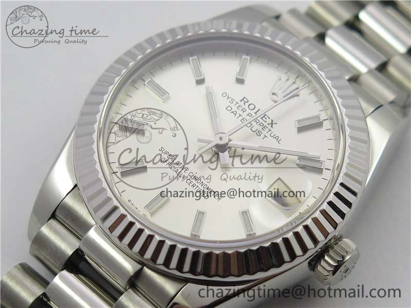 Datejust 31mm 278275 SS BP Maker Best Edition Silver Stick Markers Dial on SS President Bracelet