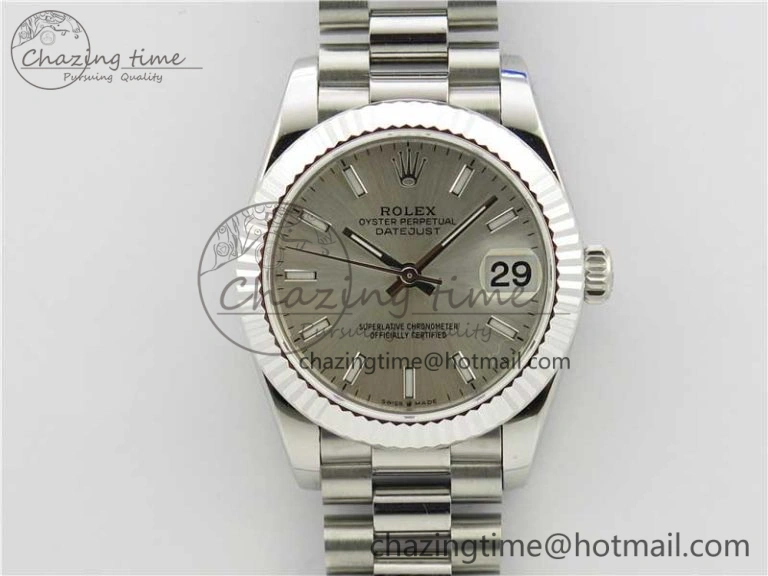 Datejust 31mm 278275 SS BP Maker Best Edition Silver Stick Markers Dial on SS President Bracelet