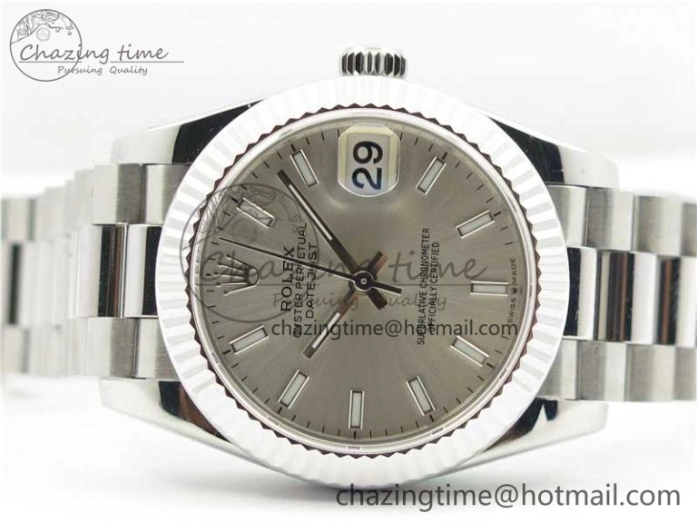 Datejust 31mm 278275 SS BP Maker Best Edition Silver Stick Markers Dial on SS President Bracelet