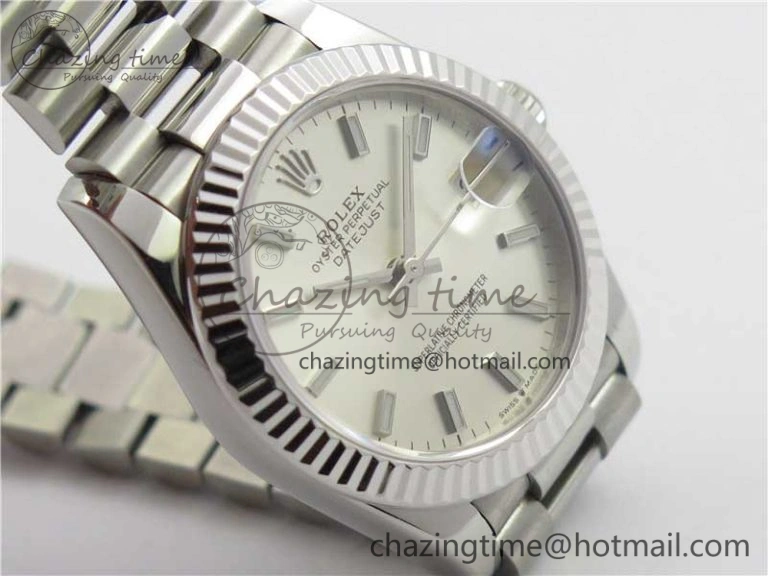 Datejust 31mm 278275 SS BP Maker Best Edition Silver Stick Markers Dial on SS President Bracelet