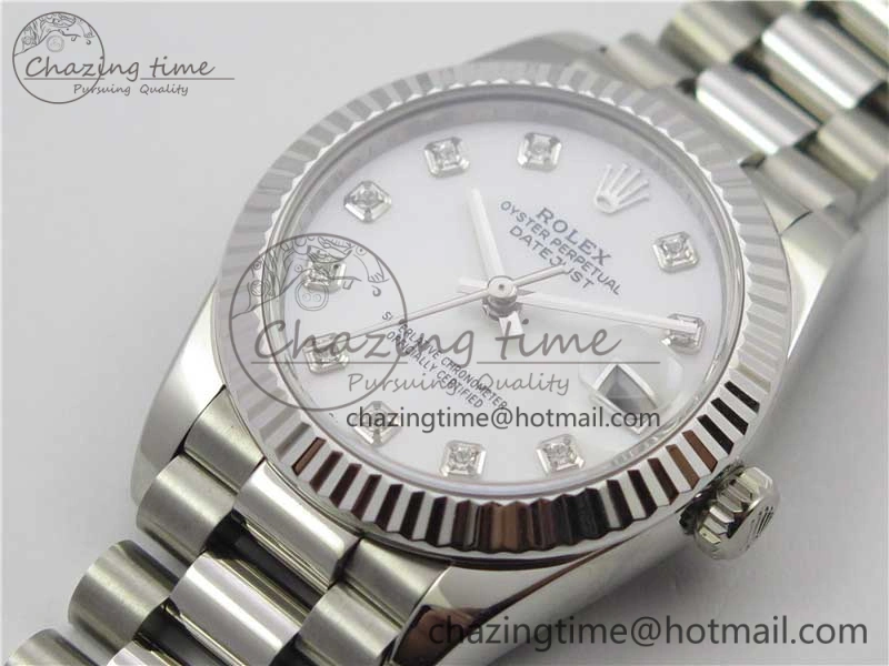 Datejust 31mm 278275 SS BP Maker Best Edition White MOP Crystals Markers Dial on SS President Bracelet