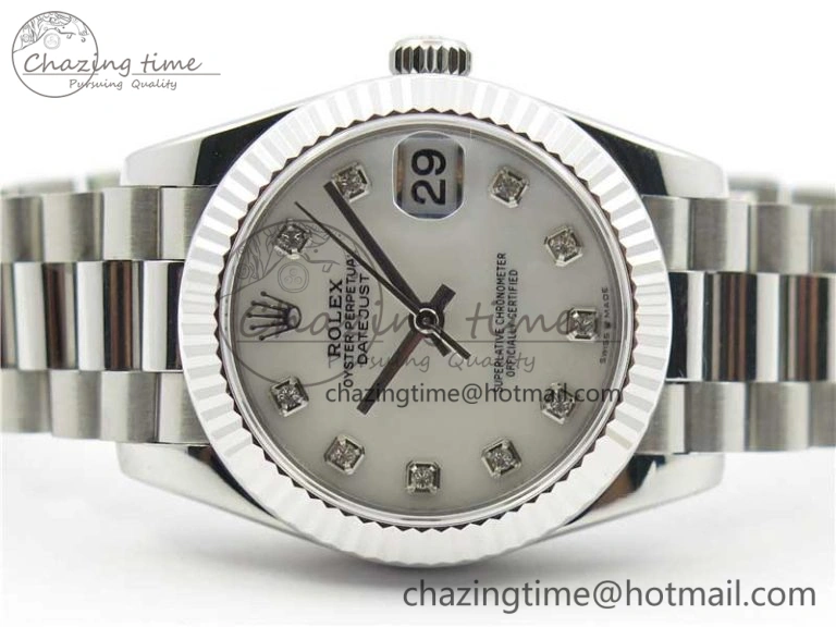 Datejust 31mm 278275 SS BP Maker Best Edition White MOP Crystals Markers Dial on SS President Bracelet