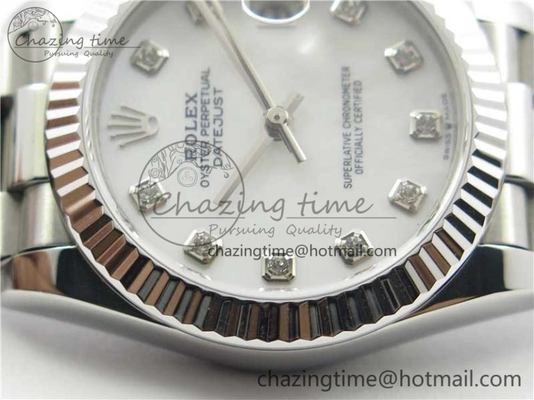 Datejust 31mm 278275 SS BP Maker Best Edition White MOP Crystals Markers Dial on SS President Bracelet