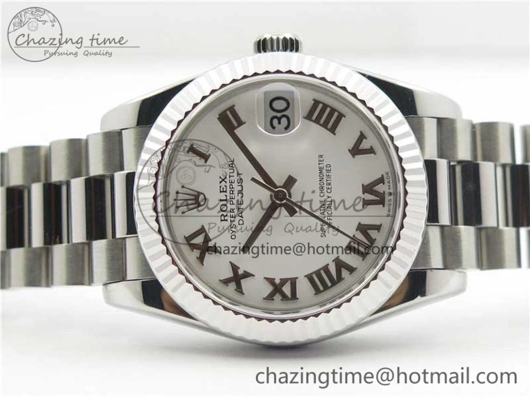 Datejust 31mm 278275 SS BP Maker Best Edition White Roman Dial on SS President Bracelet
