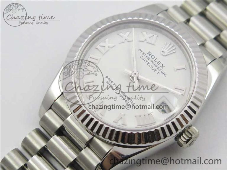 Datejust 31mm 278275 SS BP Maker Best Edition White Roman Dial on SS President Bracelet