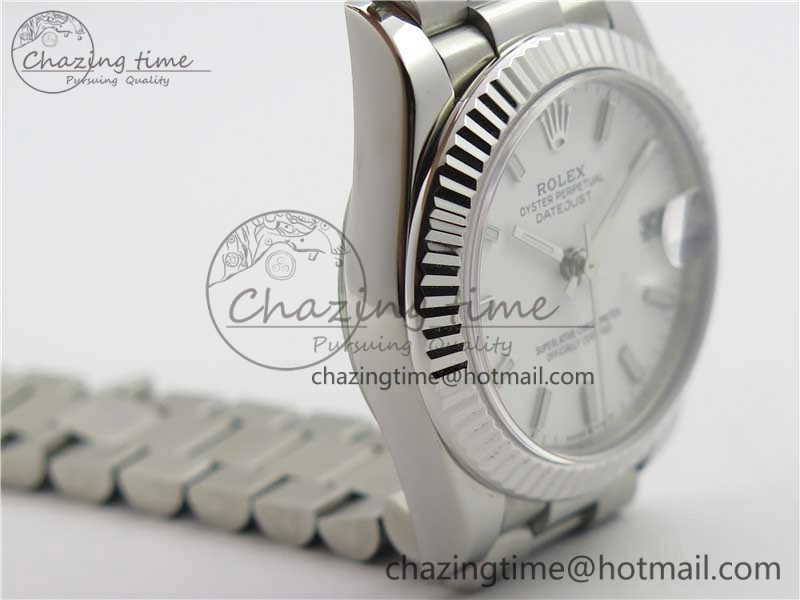 Datejust 31mm 278275 SS BP Maker Best Edition White Stick Markers Dial on SS President Bracelet