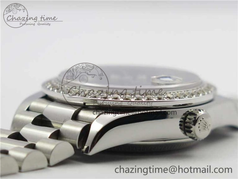 Datejust 31mm 278275 SS Crystal Bezel BP Maker Best Edition Gray MOP Dial Crystal on SS President Bracelet