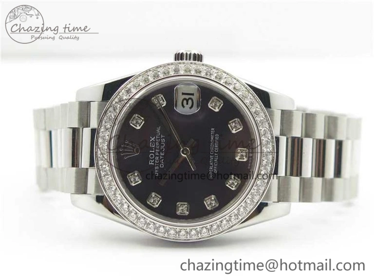 Datejust 31mm 278275 SS Crystal Bezel BP Maker Best Edition Gray MOP Dial Crystal on SS President Bracelet