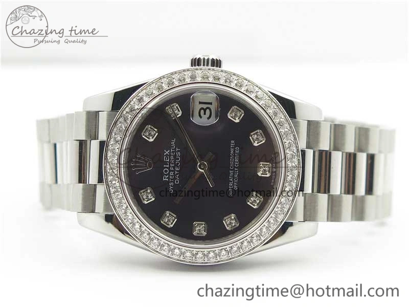 Datejust 31mm 278275 SS Crystal Bezel BP Maker Best Edition Gray MOP Dial Crystal on SS President Bracelet