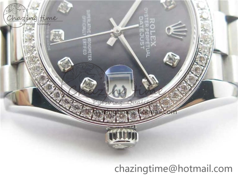 Datejust 31mm 278275 SS Crystal Bezel BP Maker Best Edition Gray MOP Dial Crystal on SS President Bracelet