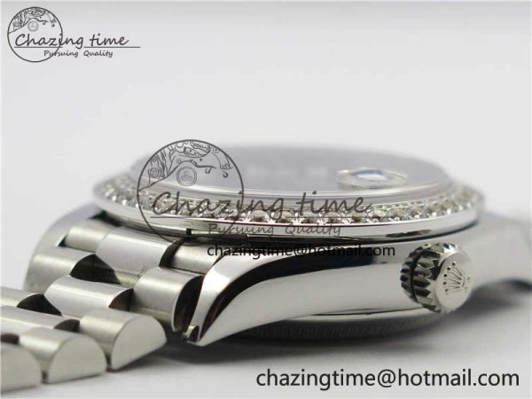Datejust 31mm 278275 SS Crystal Bezel BP Maker Best Edition Purple Roman Dial Crystal @6 on SS President Bracelet
