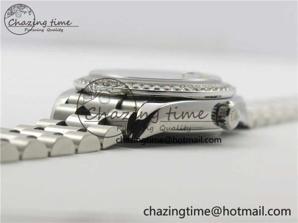 Datejust 31mm 278275 SS Crystal Bezel BP Maker Best Edition Purple Roman Dial Crystal @6 on SS President Bracelet