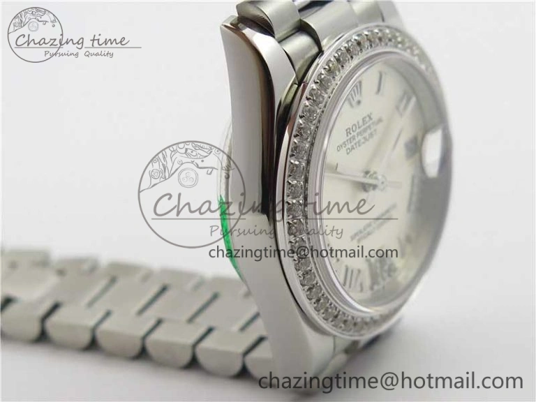 Datejust 31mm 278275 SS Crystal Bezel BP Maker Best Edition Silver Roman Dial Crystal @6 on SS President Bracelet