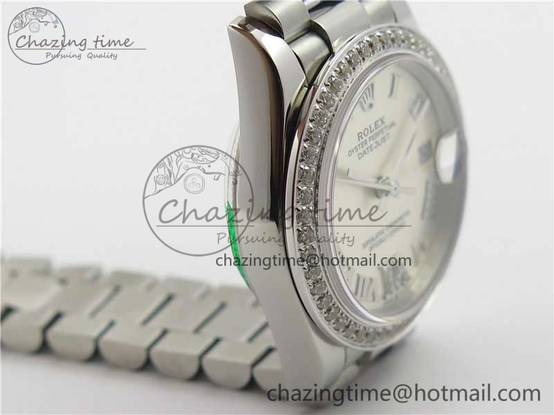Datejust 31mm 278275 SS Crystal Bezel BP Maker Best Edition Silver Roman Dial Crystal @6 on SS President Bracelet