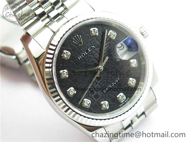 Datejust 36mm 116234 904L SS DJF 1:1 Best Edition Black Dial Diam Markers On SS Jubilee Bracelet A2824
