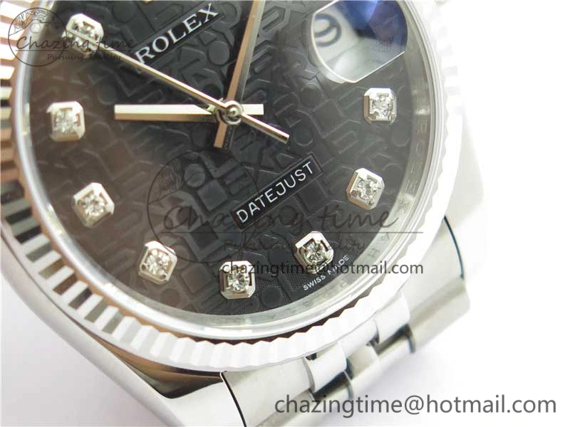Datejust 36mm 116234 904L SS DJF 1:1 Best Edition Black Dial Diam Markers On SS Jubilee Bracelet A2824