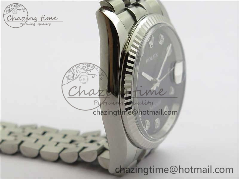 Datejust 36mm 116234 904L SS DJF 1:1 Best Edition Black Dial Diam Markers On SS Jubilee Bracelet A2824