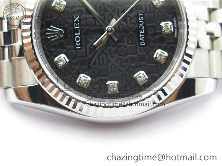 Datejust 36mm 116234 904L SS DJF 1:1 Best Edition Black Dial Diam Markers On SS Jubilee Bracelet A2824