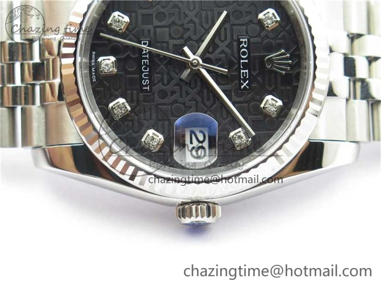 Datejust 36mm 116234 904L SS DJF 1:1 Best Edition Black Dial Diam Markers On SS Jubilee Bracelet A2824