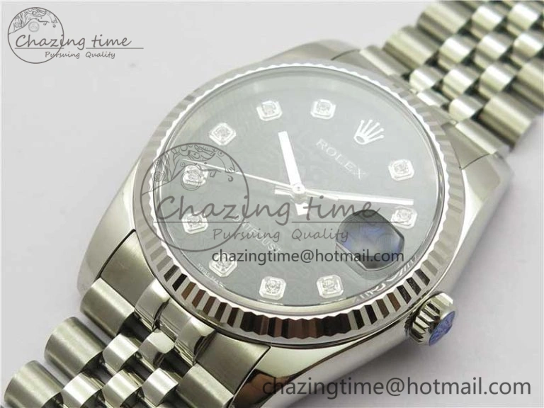 Datejust 36mm 116234 904L SS DJF 1:1 Best Edition Black Dial Diam Markers On SS Jubilee Bracelet A2824