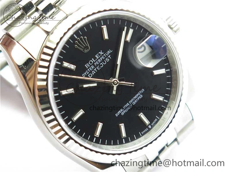 Datejust 36mm 116234 904L SS DJF 1:1 Best Edition Black Dial Sticks Markers On SS Jubilee Bracelet A2824