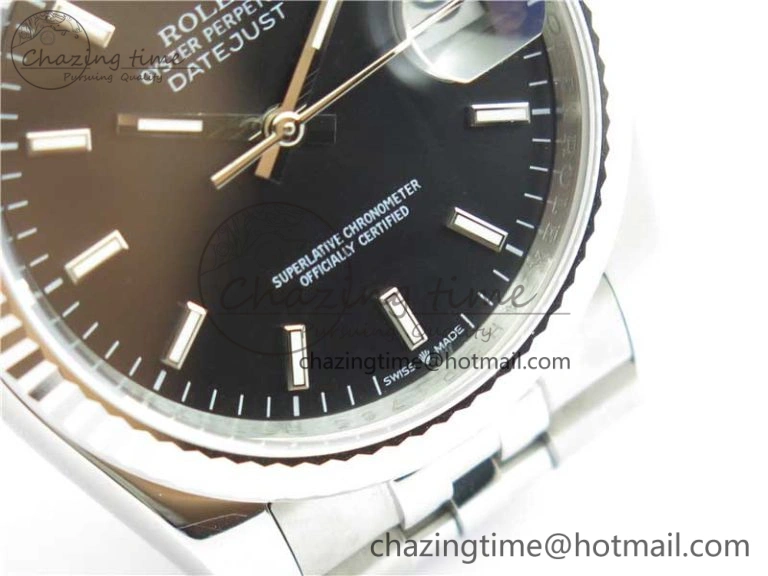 Datejust 36mm 116234 904L SS DJF 1:1 Best Edition Black Dial Sticks Markers On SS Jubilee Bracelet A2824