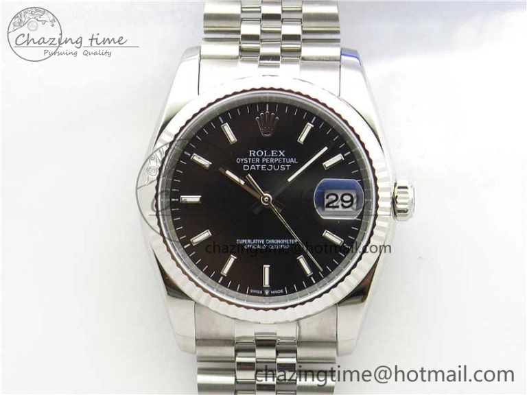 Datejust 36mm 116234 904L SS DJF 1:1 Best Edition Black Dial Sticks Markers On SS Jubilee Bracelet A2824