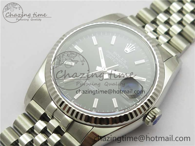Datejust 36mm 116234 904L SS DJF 1:1 Best Edition Black Dial Sticks Markers On SS Jubilee Bracelet A2824