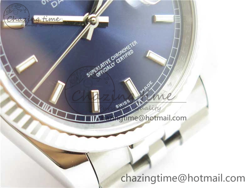 Datejust 36mm 116234 904L SS DJF 1:1 Best Edition Blue Dial Sticks Markers On SS Jubilee Bracelet A2824