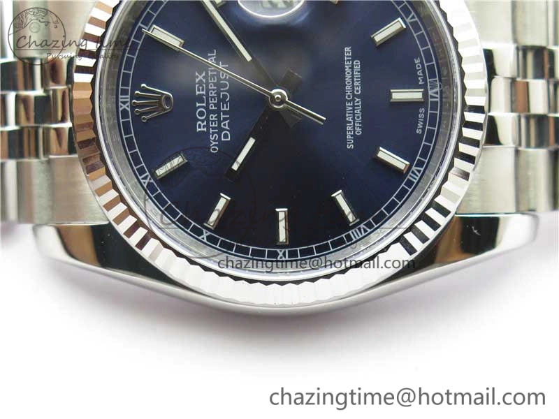 Datejust 36mm 116234 904L SS DJF 1:1 Best Edition Blue Dial Sticks Markers On SS Jubilee Bracelet A2824
