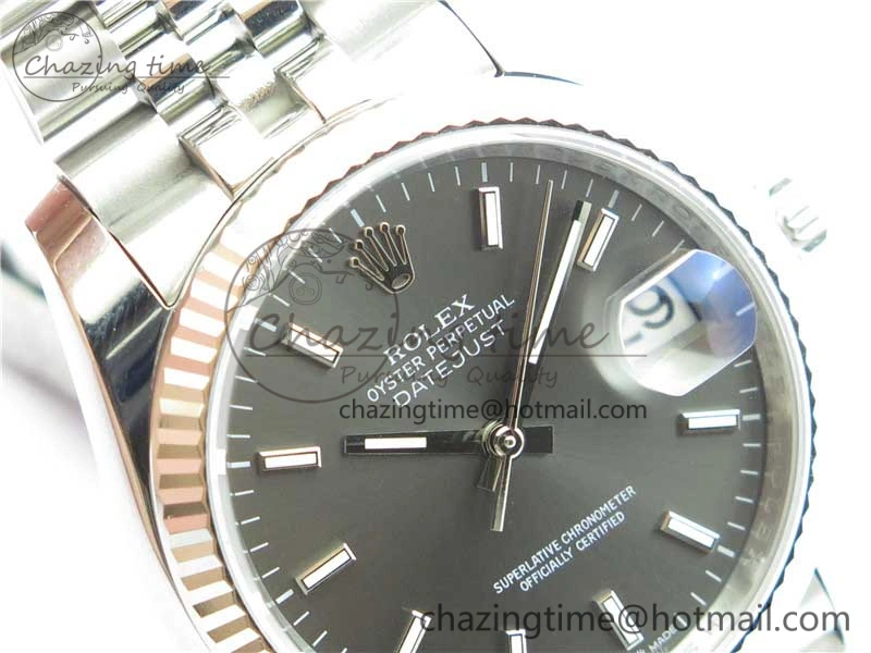 Datejust 36mm 116234 904L SS DJF 1:1 Best Edition Gray Dial Sticks Markers On SS Jubilee Bracelet A2824